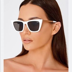 Quay White Cateye Sunglasses